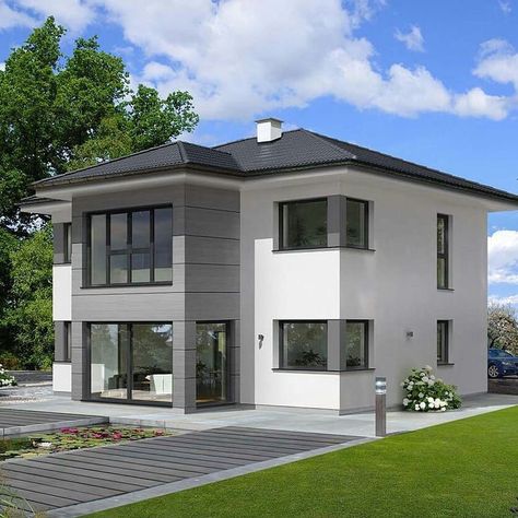 26 Stunning Grey Exterior House Designs That Will Transform Your Home - placeideal.com Dark Exterior House Colors White Trim, Grey Exterior House, White Tundra, Dark Exterior House Colors, Dark Exterior House, Grey Exterior House Colors, Exterior Gray Paint, Gray House Exterior, Gray House