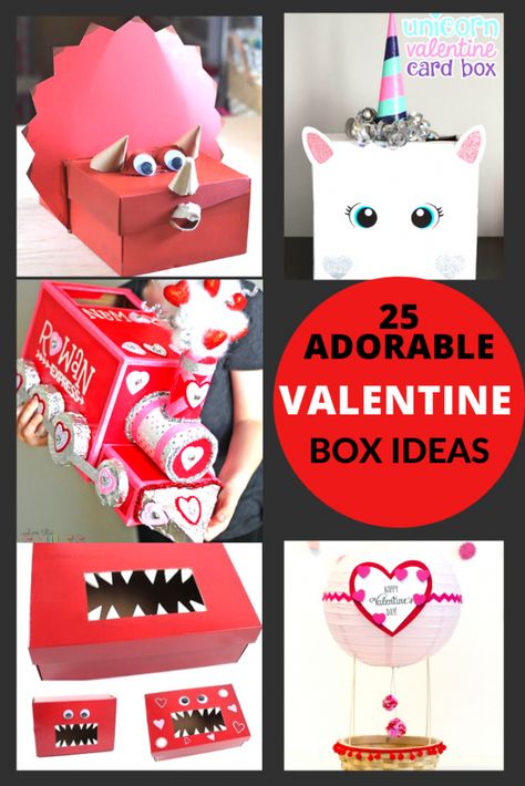 Homemade Valentine Boxes, Box Ideas For Kids, Valentine Box Ideas, Girls Valentines Boxes, Valentine Boxes For School, Diy Valentines Box, Kids Valentine Boxes, Kindergarten Valentines, Valentine Card Box