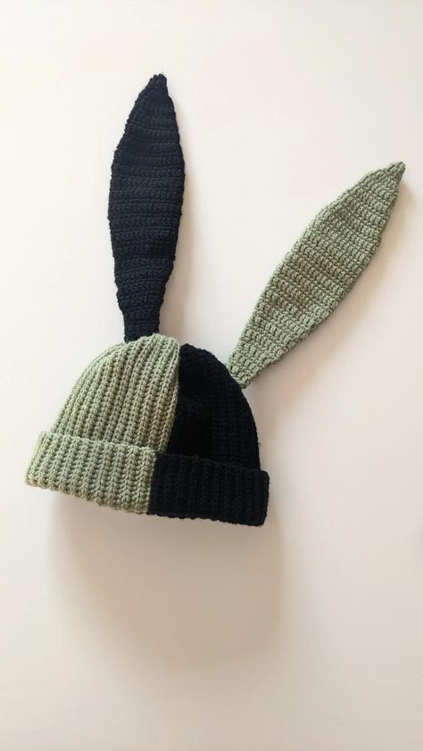 Bunny Ear Hat in Two Colors - Etsy Beanie With Bunny Ears, Bunny Ears Beanie, Bunny Ear Hat, Knitted Bunny Hat, Black Bunny Ears, Baby Bunny Ears, Bunny Hat Crochet, Beanie With Ears, Green Rabbit