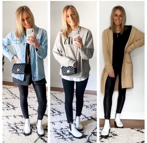 Styling White Chelsea Doc Martens, White Slip On Doc Martens Outfit, White And Black Chelsea Boots Outfit, White Lug Boots Outfit Fall, Black And White Chelsea Boots Outfit, Doc Martin White Chelsea Boots Outfit, White Moto Boots Outfit, White Dr Martens Chelsea Boots, White Chelsea Boots Outfit Fall