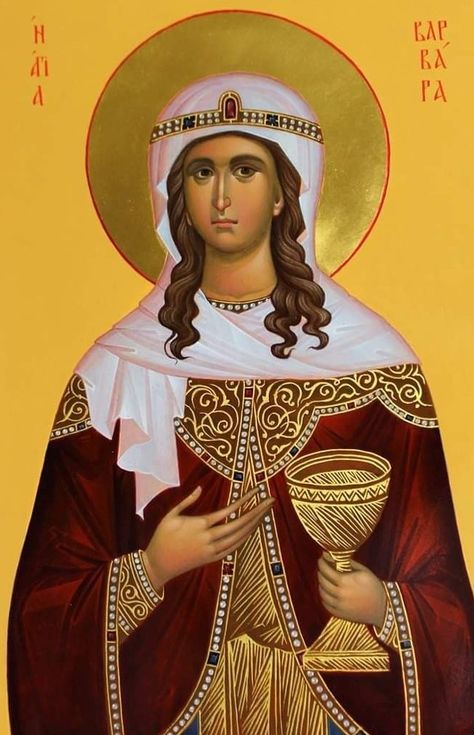 Saint Barbara Icon, St Barbara, Female Saints, Saint Barbara, Church Icon, Greek Orthodox Church, Paint Icon, Religious Pictures, Orthodox Christian Icons