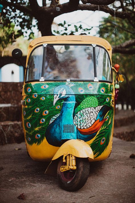 Photo Op - Auto rickshaw Indian Auto Rickshaw, Auto Rickshaw, Wrapping Station, Highest Heels, India Inspired, Peacock Theme, Sgt Pepper, Miles Teller, Tuk Tuk