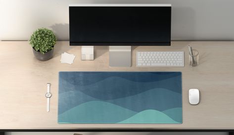 Gaming Home Office, Large Mouse Pad, Large Desk, Best Desk, Abstract Waves, Home Office Accessories, Room Idea, Pad Design, Desk Mats