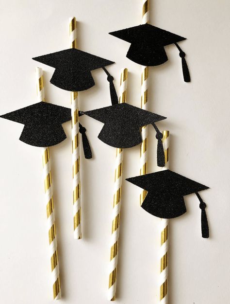 34 Best Graduation Party Decorations For The Class Of 2022 2023 Graduation Decorations, Graduation Card Boxes, Class Of 2023 Graduation, Graduation Gifts For Guys, Straw Decorations, Graduation Party Diy, Graduation Party Centerpieces, Graduation Crafts, Graduation Party Planning