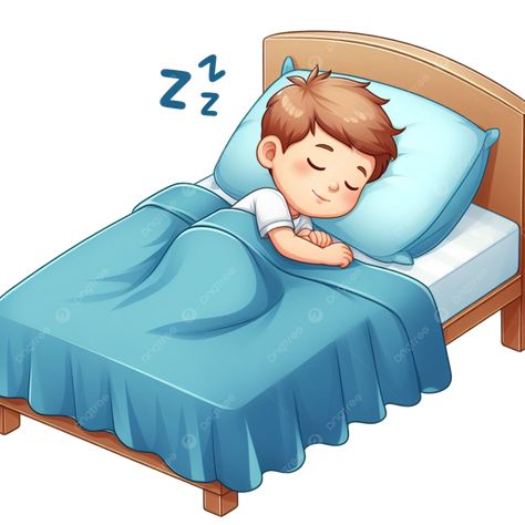 Sleeping Cartoon, Boy Sleeping, Sleeping Man Drawing, Sleep Pictures Cartoon, Bed Cartoon, Person Sleeping In Bed Drawing, Kids Making Bed Clipart, Sleeping In Bed Illustration, Sleep Cartoon