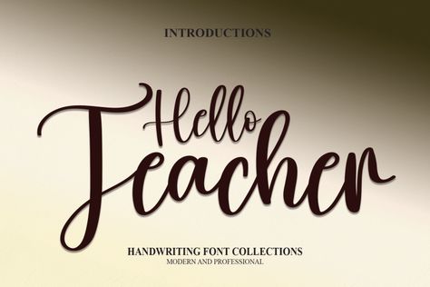 Hello Teacher is a flowing and chic script font. This gentle font will look gorgeous on a variety of design ideas. It will add a joyful and romantic touch to each of your projects! This font is free for personal use. Feel free to buy the full version with a commercial license here. Hello Teacher […] The post Hello Teacher Font appeared first on FreeFontDL. Teacher Fonts, Hello Teacher, Font Generator, Font Download, Handwriting Fonts, Elegant Invitations, Script Fonts, Free Fonts, Script Font