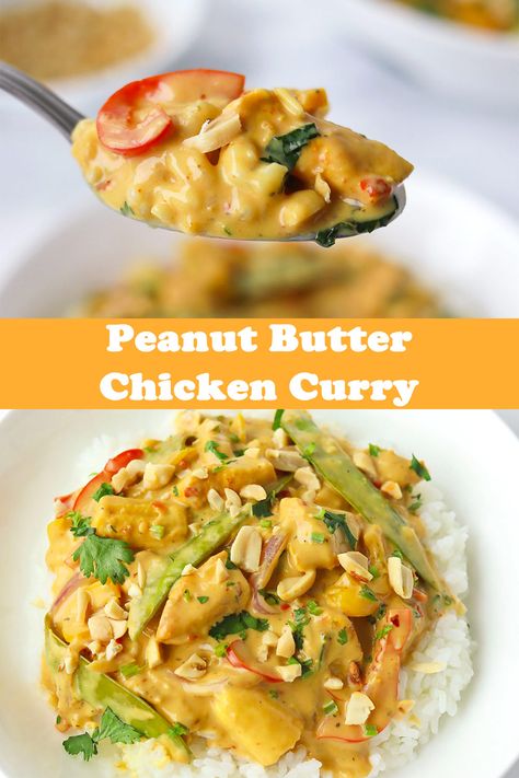 Yellow Curry Chicken, Peanut Butter Curry, Thai Dinner, Peanut Butter Chicken, Peanut Curry, Butter Chicken Curry, Cooking Curry, Coconut Peanut Butter, Easy Curry