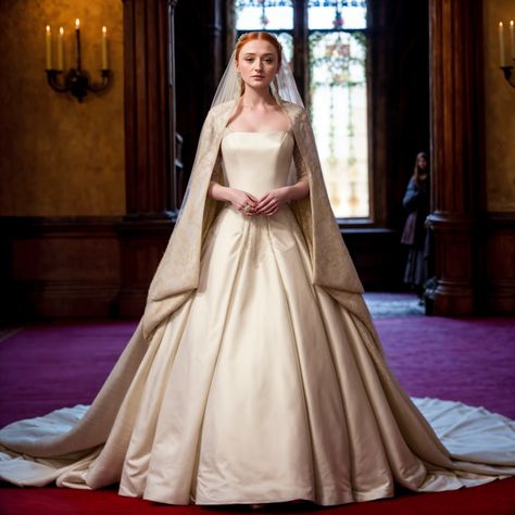 Sansa Stark Wedding Dress, Sansa Stark Wedding, Sansa Stark Queen, Dream Costume, Desired Reality, Sansa Stark, Royal Style, Fantasy Costumes, Game Dresses