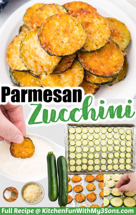 Crispy and tender Parmesan Zucchini is a delicious roasted side dish or snack that even picky eaters will love. Plus, it’s quick to make, low-carb and healthy! Roast Zucchini, The Slow Roasted Italian, Quick Side Dishes, Parmesan Zucchini, Keto Side Dishes, Incredible Recipes, Squash Recipes, Zucchini Recipes, Veggie Dishes