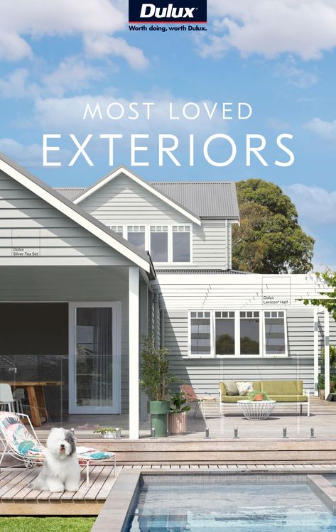 House Colour Schemes Exterior Australia, Dulux Colour Schemes Exterior, Dulux Exterior House Colours Australia, Weatherboard Exterior Color Schemes, Surfmist Exterior Colour Schemes, Surfmist Exterior, Dulux Exterior Paint Colours, Dulux Colour Schemes, Hamptons Exterior