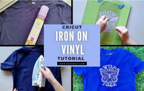 Cricut Iron On Vinyl Tutorial: T Shirt A very popular Cricut project is creating a t shirt using Iron on Vinyl. Here's a quick Cricut Iron On Vinyl tutorial to show you how to use it on a t shirt. For making t shirts with your Cricut, the regular Everyday Iron On Vinyl is a good choice. Place the iron-on vinyl onto your Cricut mat with the shiny-side facing down. Roll a brayer across the vinyl to make sure it sticks. The t shirt design we're using for this project is one of 146 t shirt SVGs yo Everyday Iron On Cricut Tutorial, Cricut Iron On Ideas, Iron On Ideas, Popular Cricut, Making T Shirts, Shirt Svgs, Cricut Iron On Vinyl, Vinyl Projects Silhouette, Cricut Mat