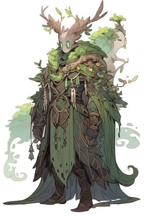 Dnd Elemental Art, Arctic Dnd Character, Dnd Inspiration Art, Trent Dnd, Dnd Druid Design, Dungeons And Dragons Concept Art, Dnd Characters Character Concept Art, D D Character Ideas Druid, Fey Paladin