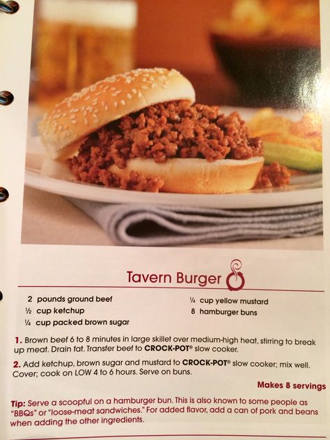 Tavern Burger Tavern Burger Recipe, Tavern Burgers, Tavern Recipes, Taverns Recipe, Awesome Sandwiches, Crockpot Ideas, Main Dish Casseroles, Supper Ideas, Pot Ideas