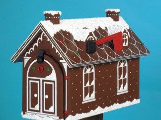 Handmade custom designed Gingerbread House by tomscraftcastle House Mailbox Ideas, Mailbox Diy, House Mailbox, Wooden Mailbox, Winfield Collection, Painted Mailboxes, Mailbox Ideas, Gingerbread House Designs, Wood Craft Patterns