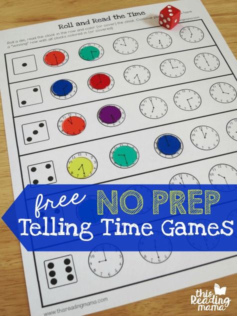 No Prep Telling Time Games {FREE} - with 3 levels of play - This Reading Mama Telling Time Games, Prep Fashion, Math Measurement, Math Intervention, Language Spanish, Reading Games, Education Activities, Time Games, Math Time