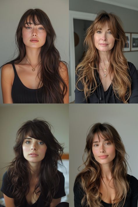 Hairstyles With Side Bangs, 13 Hairstyles, Sunkissed Hair Brunette, Long Side Bangs, Side Bangs Hairstyles, Cute Box Braids Hairstyles, Long Bangs, Side Bangs, Long Hair With Bangs