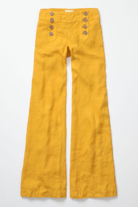 I couldn't wear these and not look like a clown, but golly are they gorgeous. Mustard Pants, Yellow Clothes, Sailor Style, Sailor Pants, Yellow Pants, Wardrobe Inspiration, Style Savvy, Beautiful Clothes, Style Pants