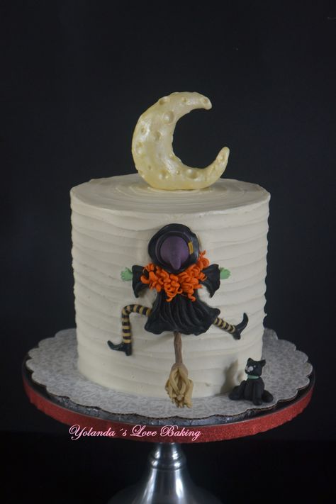 Tarta de crema #tartacrema #tartabruja #halloween #desert Cake Cream, Fondant, Birthday Party, Cream, Cake, Halloween, Birthday