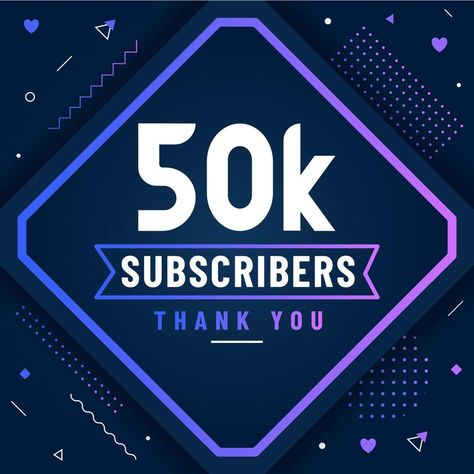 Thank you 50K subscribers, 50000 subscribers celebration modern colorful design. 50k Subscribers, Colorful Design, Vector Art, Color Design, Keep Calm Artwork, Thank You, Clip Art, Color, Design