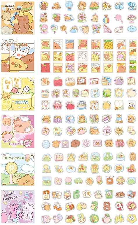 Yellow Kawaii Stickers, Cute Yellow Stickers Printable, Cute Decorations For Notes, Kilonotes Sticker, Cute Stickers Printable Kawaii, Cute Stickers To Print, Cute Paper Craft Ideas, Illusbyjo Sticker, Cute Sticker Ideas