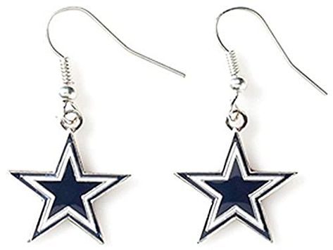 Aminco NFL Dallas Cowboys Logo Dangler Earrings , Silver, Size 2.5 Dallas Cowboys Star, Cowboys Logo, Feminine Earrings, Dallas Cowboys Logo, Dangler Earrings, Nfl Dallas Cowboys, Fan Earrings, Sports Fan, Pretty Colours