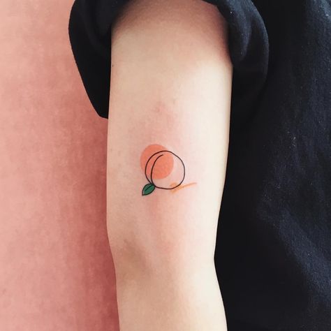 Orange Tattoo, Peach Tattoo, Petit Tattoo, Korean Tattoos, Small Girl Tattoos, Cool Small Tattoos, Subtle Tattoos, Flower Tattoo Designs, Tattoo Pattern