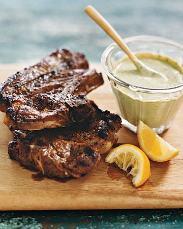 Grilled Lamb Shoulder Chops with Herb Aioli - perfect for our @BorderSprings shoulder chops. Herb Aioli Recipe, Herb Aioli, Lamb Shoulder Chops, Grilled Lamb Chops, Aioli Recipe, Grilled Meats, Lamb Dishes, Lamb Shoulder, Grilled Lamb