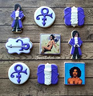 Prince Cookies Decorated, Guitar Cookies, Prince Party Theme, Prince Theme Birthday, Purple Rain Party, Prince Cookies, Prince Singer, Prince Guitar, Prince Birthday Theme