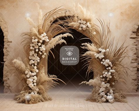 Add a touch of bohemian vibes to your photos with this Boho Wedding Arch digital backdrop. Perfect for creating stunning portraits, wedding photos, or any other occasion, this high-quality JPG file is easy to use and can be downloaded instantly upon purchase. The backdrop features intricate details and rich textures, creating a beautiful and immersive setting. Use it with your favorite photo editing software to bring your photos to life. With prints up to 24x16 inches, you can enjoy this stunnin Boho Balloon Arch Wedding, Beige Wedding Arch, Backdrops For Parties Backgrounds, Boho Arch, Boho Wedding Arch, Boho Wedding Backdrop, Wedding Theme Color Schemes, Mermaid Photos, Beige Wedding