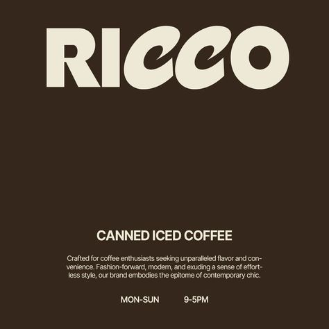 Introducing the new, vibrant identity of Ricco Iced Coffee Brand! With modern, trendy designs and a stylish vibe, they're brewing up an unforgettable coffee experience. Iced Coffee Logo, Coffee Brand Identity, Coffee Brand Logo, Coffee Logos, Bakery Branding Design, Coffee Logo Design, Logo Design Inspiration Vintage, Coffee Shop Branding, Boutique Logo Design