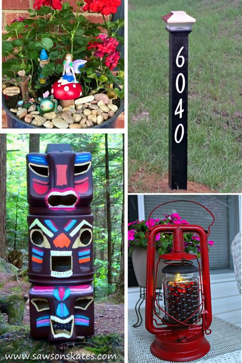 31+ Outdoor Summer Projects You Can DIY for Your Home. Not just for the back yard. Lots of outdoor decor ideas to DIY this summer. Summer Outdoor Decor Diy, Solar Light Crafts Diy Projects Ideas, Diy Solar Christmas Decorations, Solar Light Crafts Diy Projects, Solar Light Watering Can Diy, Dollar Tree Hanging Solar Lights Ideas Outdoor, Outdoor Solar Lighting, Clay Pot Lighthouse With Solar Light Pots & Planters, Solar Flower Lights