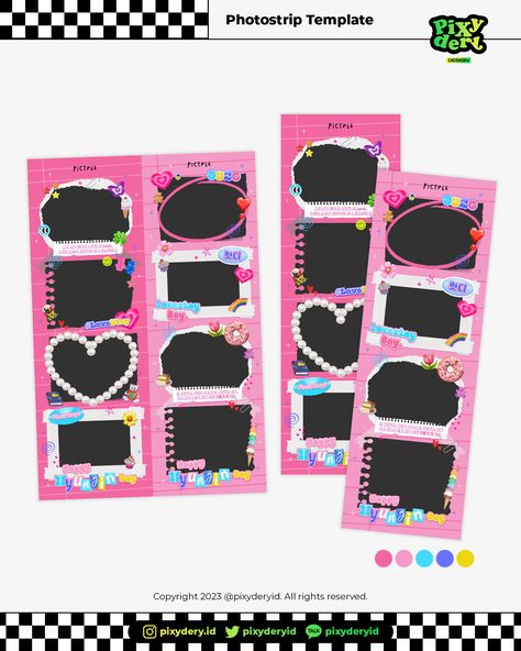 Kpop Frame Template, Photostrips Template, Photo Strip Frame, Photostrip Template Png, Photobooth Frame Ideas, Photobooth Strip Template, Photobooth Design Ideas, Scrapbook Templates Canva, Canva Frames Keywords