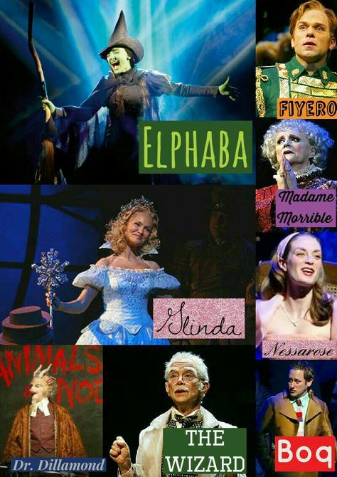 All the main characters in Wicked! Madame Morrible, Wicked Book, Broadway Wicked, The Witches Of Oz, Musical Theatre Broadway, Wicked Musical, The Wonderful Wizard Of Oz, Defying Gravity, Theatre Nerds