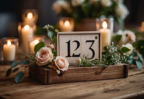 Elegant Wedding Table Decor, Wedding Table Decor Ideas, Elegant Wedding Table, Custom Table Numbers, Modern Tablecloths, Wooden Table Numbers, Rustic Wooden Table, Table Decor Ideas, Geometric Terrarium