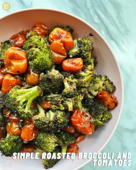 Roasted Broccoli and Tomatoes • deepfriedhoney Broccoli And Cherry Tomatoes, Roasted Broccoli And Tomatoes, Tomato And Broccoli Recipes, Broccoli Tomato Recipes, Broccoli And Tomato Recipes, Seasoned Broccoli, Broccoli Vegetable, Grilled Broccoli, Cherry Tomato Recipes