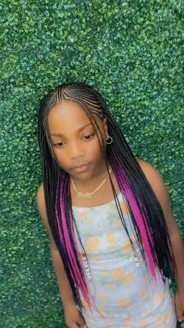 Fulani Braids For Kids, Fulani Braids With Color, Fulani Braids Kids, Kids Fulani Braids, Braids With Color, Toddler Braids, Colored Braids, Kids' Braids, Fulani Braids