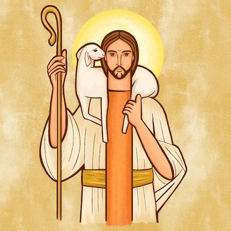 Jesus Shepherd, Jesus Good Shepherd, Christ The Good Shepherd, Good Shepard, Virgin Mary Art, Disney Princess Coloring Pages, Agnus Dei, Jesus Christ Artwork, Jesus Praying