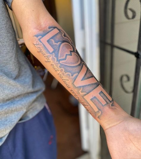 #LoyaltyOutValuesEverything #Tattoo #LlenRocInk Loyalty Out Values Everything Tattoo Design, Loyalty Tattoo For Men, Heavenly Tattoos, Everything Tattoo, Respect Tattoo, Remember Tattoo, Baddie Tattoos, Loyalty Tattoo, Night Tattoo