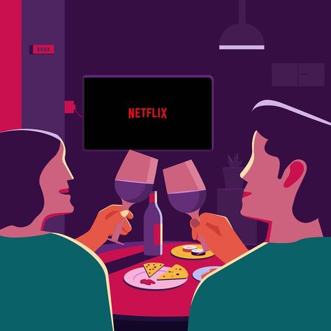 Netflix Illustration Art, Watching Movie Illustration, Movie Night Illustration, Barcelona Drawing, Netflix Illustration, Movies Illustration, Kazakh Vibe, Love Actually Movie, Drawing Story