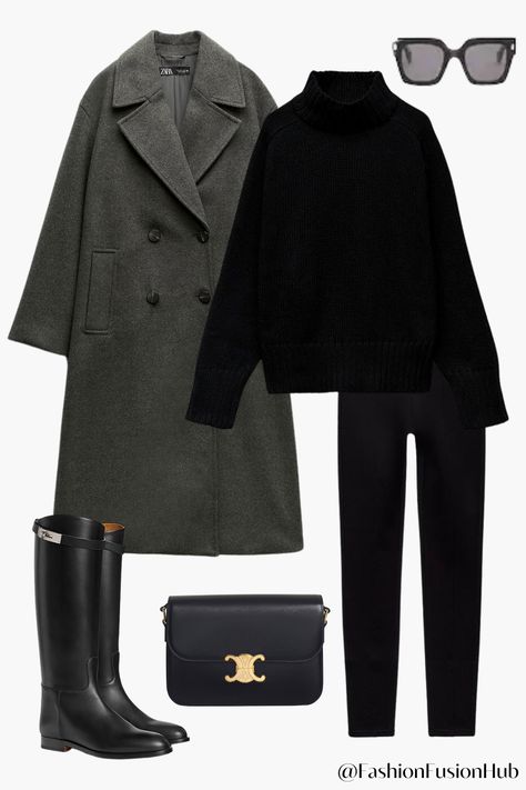 Winter Cozy outfit from the Zara Collection 💕 #WinterOutfits #Cozy #Feminine #ColdAutumnOutfit Modern Office Outfits Women Casual, Zara Autumn Outfit, Zara Winter Outfit, Grey Outfit Winter, Ceo Fashion, Winter Cozy Outfit, Casual Work Outfit Winter, Friday Outfit For Work, Winter Night Outfit