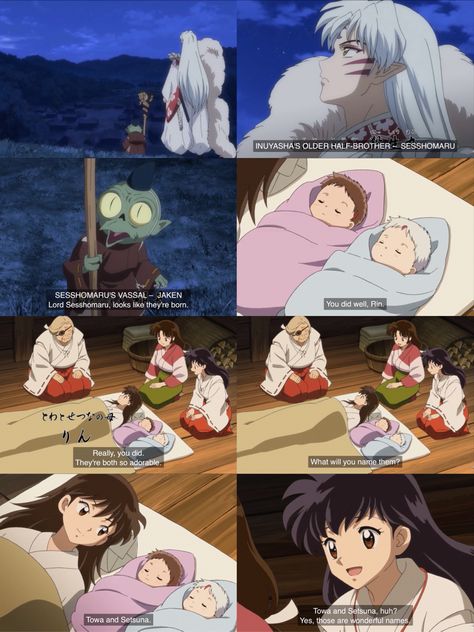 Sesshomaru hears his children's cry for the first time, kagome sango kaede help rin to give birth, all these scenes are too cute to be true! 🥰🙈✨ Seshomaru X Rin, Kagome X Sesshomaru, Sesshomaru And Kagome, Yashahime Princess Half Demon, Sesshomaru And Rin, Inuyasha And Kagome, Rin And Sesshomaru, Seshomaru Y Rin, Inuyasha And Sesshomaru