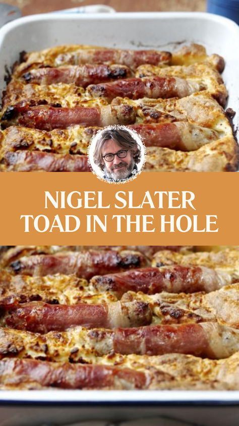 Nigel Slater Toad In The Hole Toad In A Hole Recipe, Economic Meals, Toad In The Hole Recipe, United Kingdom Food, British Food Traditional, Dinner For Him, Oven Bakes, English Ancestry, British Baking Show Recipes