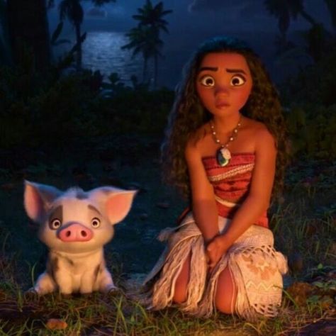 Moana and her pig Pua Moana Movie, Disney Mignon, Moana Disney, Disney Princess Moana, Princess Moana, Animation Disney, Images Disney, Film Disney, Disney Moana