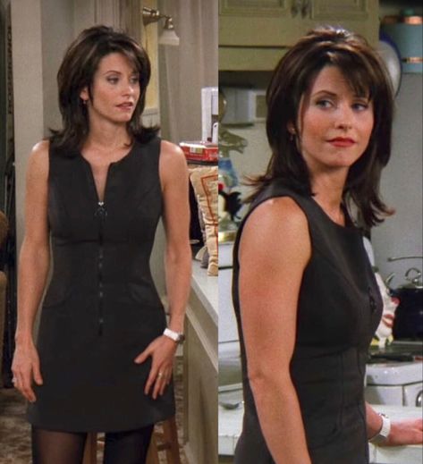 Monica Geller Work Outfits, Monica Geller Black Dress, Monica Green Outfits, Monika Geller Outfits, Monica And Rachel Outfits, Courtney Cox Outfits, Monica Geller Outfits Season 1, Monica Geller Dress, Iconic Monica Geller Outfits