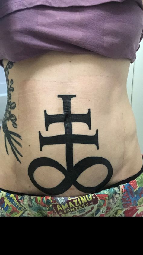 Leviathan Cross Brimstone Soul Leviathan Cross Tattoo, Leviathan Tattoo, Leviathan Cross, Stomach Tattoos, Cross Tattoo, Deathly Hallows Tattoo, Jesus Fish, Fish Tattoos, Jesus Fish Tattoo