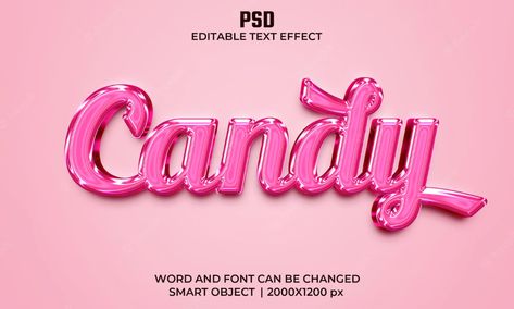 3d Text Design Ideas, Behance Banner Image, Candy Graphic Design, Creative Titles, Candy Text, Heart Text, Candy Letters, Candy Logo, Embossed Business Cards