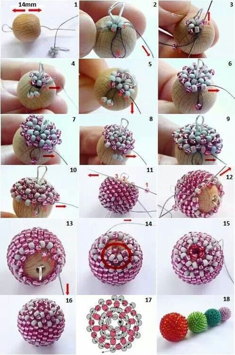 How to bead a bead. Bead Knitting, Beadwork Tutorial, Art Perle, Bead Weaving Tutorials, Bead Weaving Patterns, Beading Techniques, Beaded Jewelry Tutorials, Seed Bead Tutorial, Beadwork Patterns