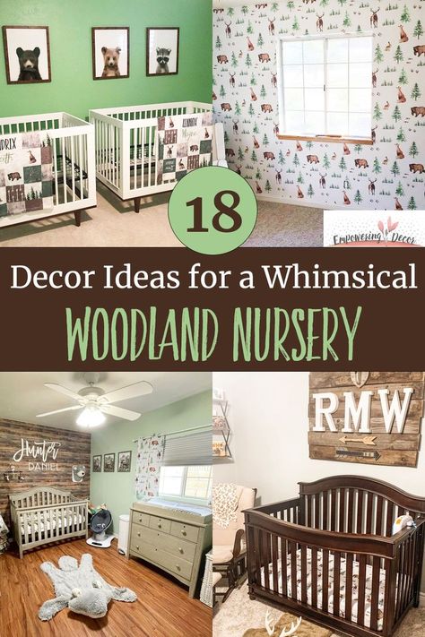 A woodland nursery for a boy can be decorated in so many fun ways. We’ve shown you some of our favorite ideas, but the possibilities are endless. Be sure to shop our Forest Animals Crib Bedding Collection to achieve a look similar to the ones featured! From blackout curtains to personalized sheets and blankets, we have everything you need to create the perfect woodland nursery. Whimsical Woodland Nursery, Forest Nursery Theme, Wilderness Nursery, Nursery Inspiration Boy, Woodland Nursery Bedding, Woodland Crib Bedding, Woodland Crib, Woodland Nursery Boy, Forest Animal Nursery