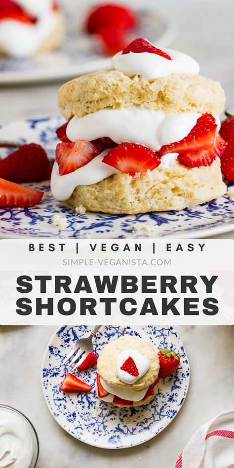 Vegan Shortcake, Strawberry Shortcake Biscuits, Coconut Whip Cream, Herbalism Recipes, Simple Veganista, Vegan Strawberry Shortcake, Coconut Whip, Sweet Biscuits, Shortcake Biscuits