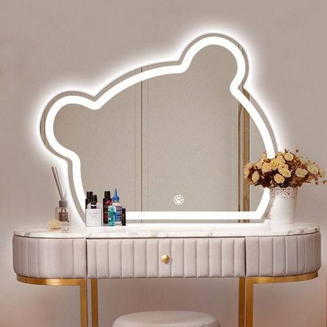 LED Bathroom Mirror Bear Inner Frosted Wall-Mounted Vanity Mirror Entryway Farmhouse, Stained Glass Chandelier, Bathroom Wall Mirror, Stained Glass Table Lamps, Bathroom Faucets Waterfall, Stained Glass Light, Led Bathroom Mirror, Mounted Vanity, Glass Sink